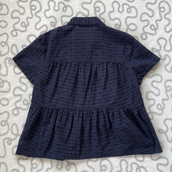 Madewell Eyelet Seamed Button-Down Shirt - Picture 2 of 7